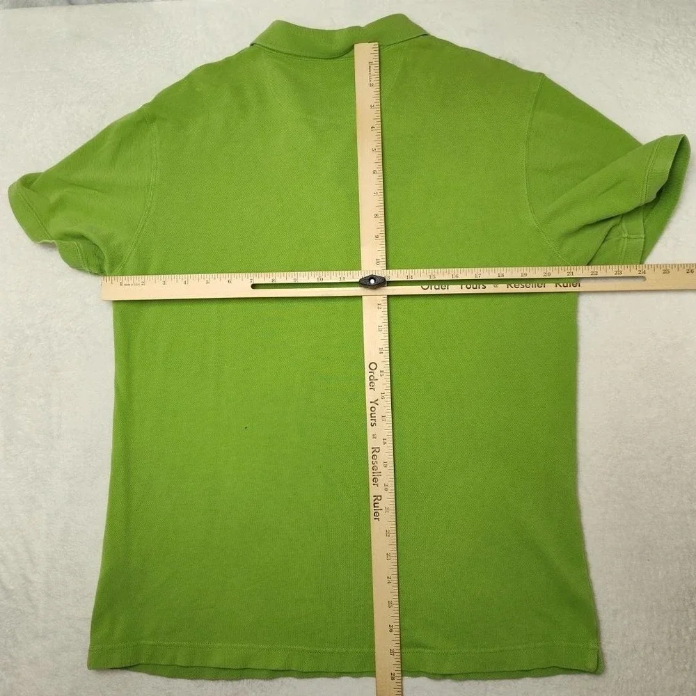 True Religion‎ Polo Shirt Mens 2XL Green Pique Cotton Short Sleeve Collared Logo